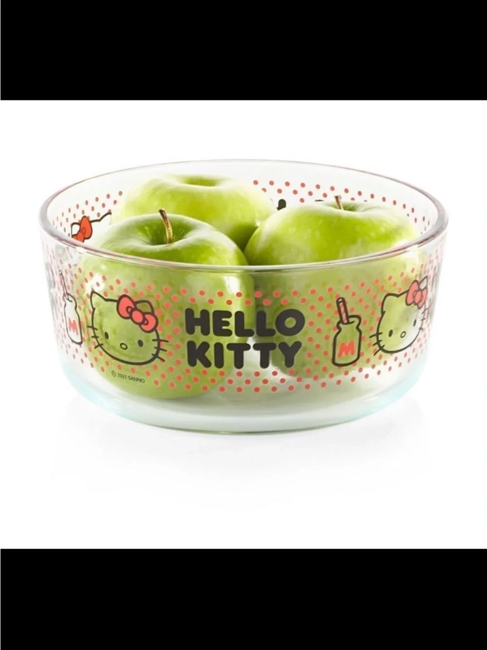 Hello Kitty Glass Bowl with Red Accents